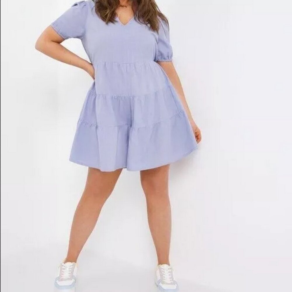 Simply Be Ladies Lavender Linen V Neck Playsuit Romper XL